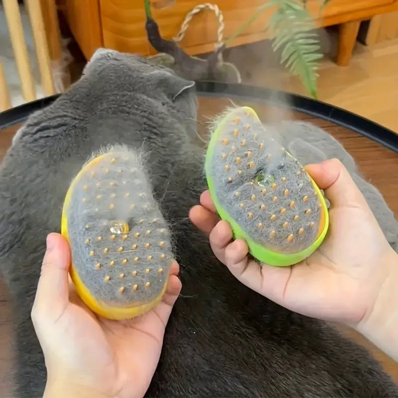 Escova a vapor para cão e gato, pulverizador elétrico para massagem, pet grooming ferramenta, 3 em 1 pente de massagem