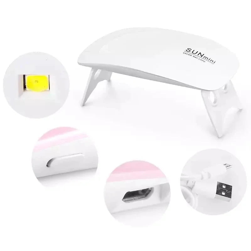 Mini Cabine Forninho Sun Mini 6w Led Uv Portátil Manicure Mulher Beleza Pronta entrega