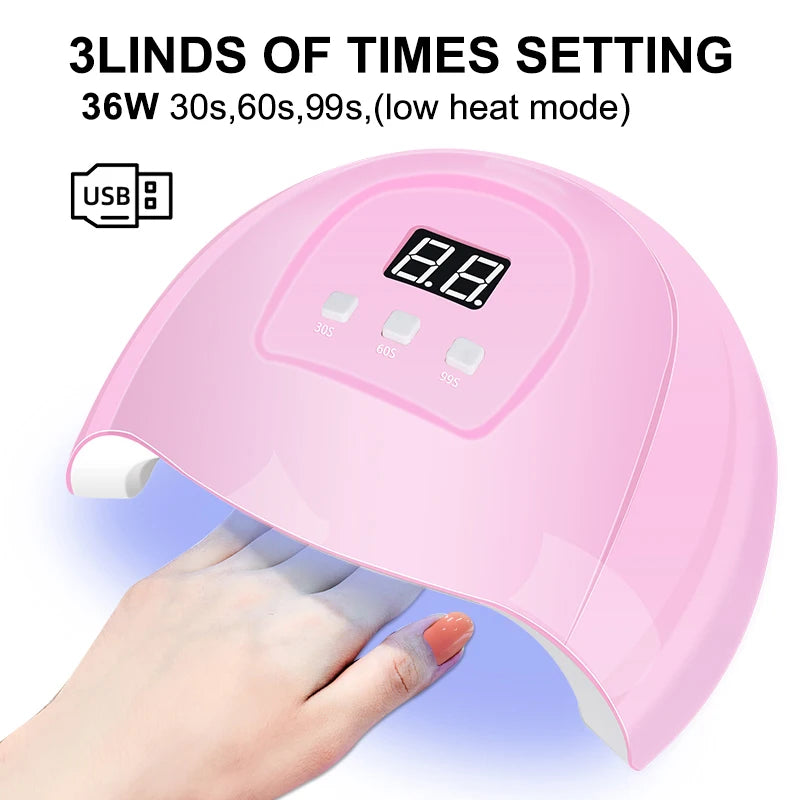 Kit de esmalte em gel com lâmpada uv, máquina elétrica de broca para unhas, kit de base e revestimento superior, conjunto de ferramentas para esmalte em gel