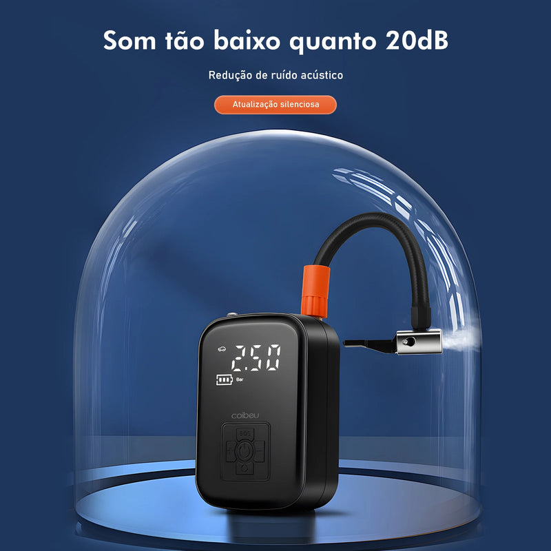 Compressor de ar Portátil, Mini Compressor de ar Portatil, Bomba de Encher Pneu de Carro, Bomba de ar Portátil， Iluminação LED