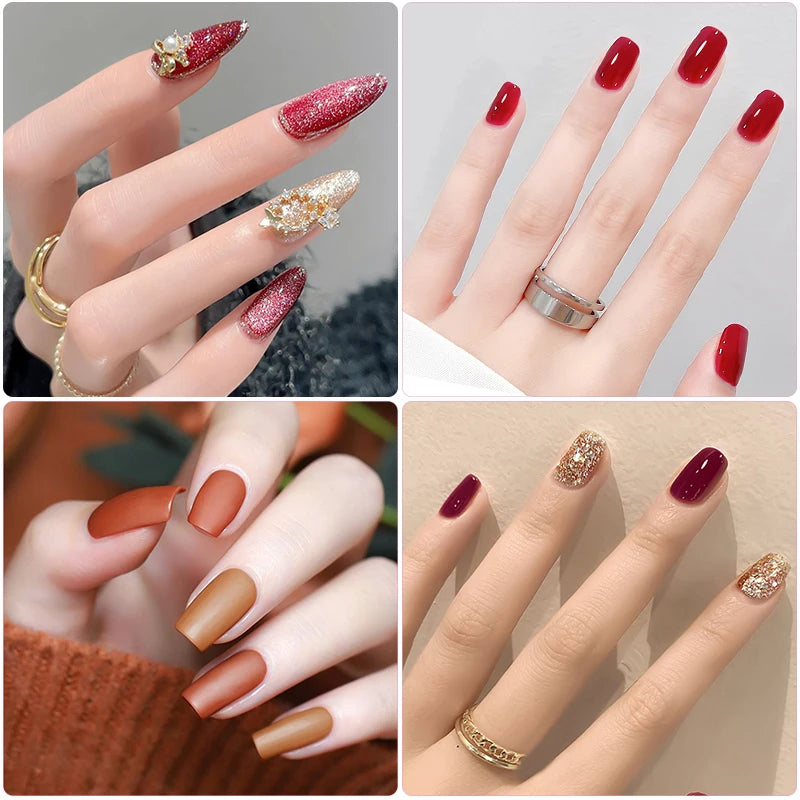 Kit de esmalte em gel com lâmpada uv, máquina elétrica de broca para unhas, kit de base e revestimento superior, conjunto de ferramentas para esmalte em gel